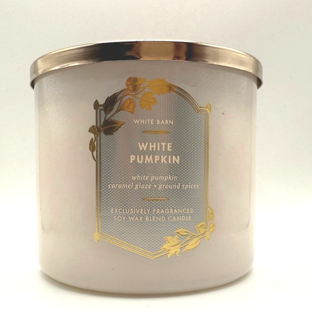 NEW Bath & Body White Pumpkin Holiday Scented 3-Wick Candle